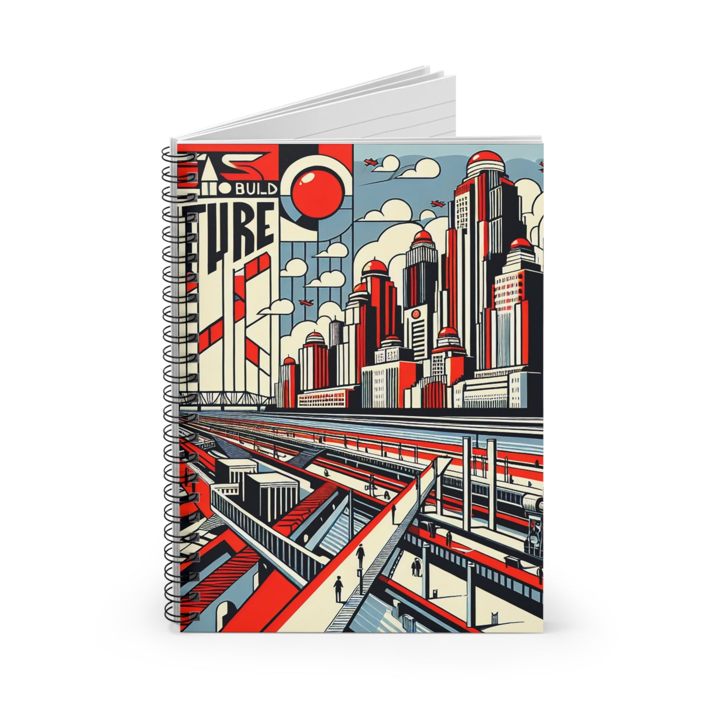 "Constructing Ideas: A Typographic Landscape" - The Alien Spiral Notebook (Ruled Line) Constructivism Style