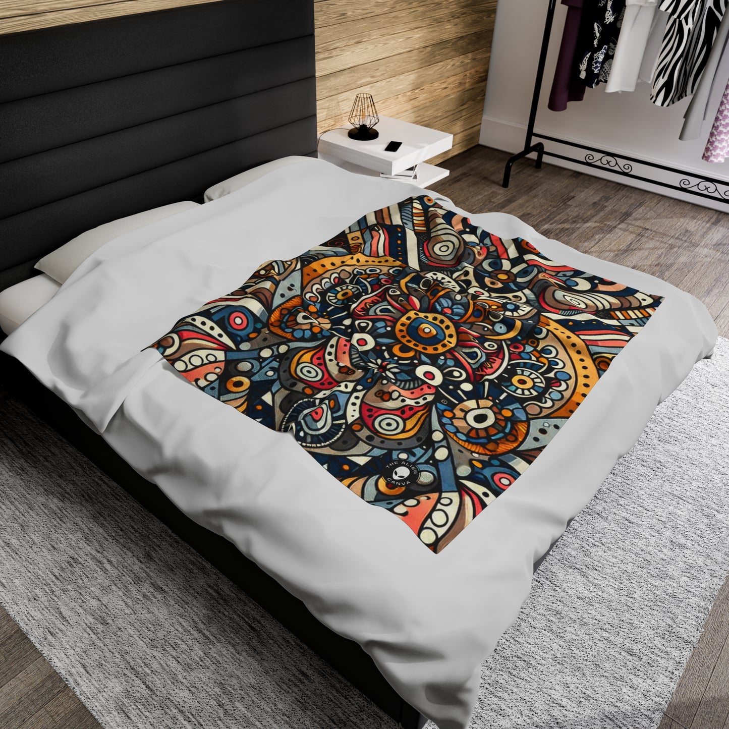 "Moroccan Mosaic Masterpiece" - The Alien Velveteen Plush Blanket Pattern Art