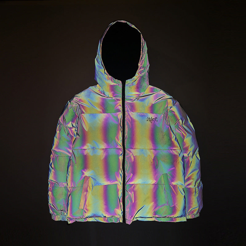 Laser discolored printed cotton coat