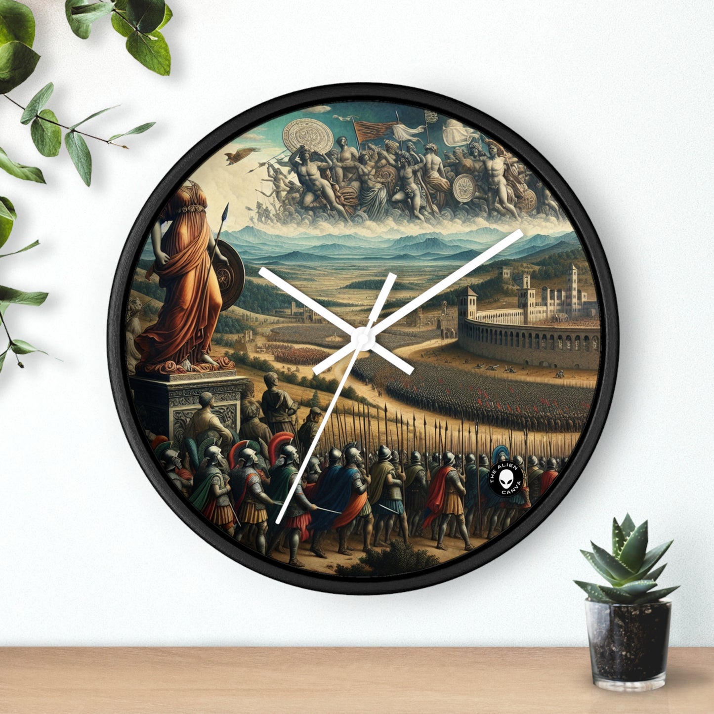 "Minerva Over the Renaissance Battlefield" - The Alien Wall Clock Renaissance Art