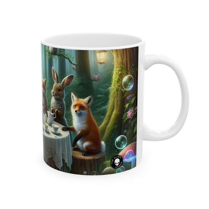 "La hora del té en el bosque encantado": taza de cerámica extraterrestre de 11 oz