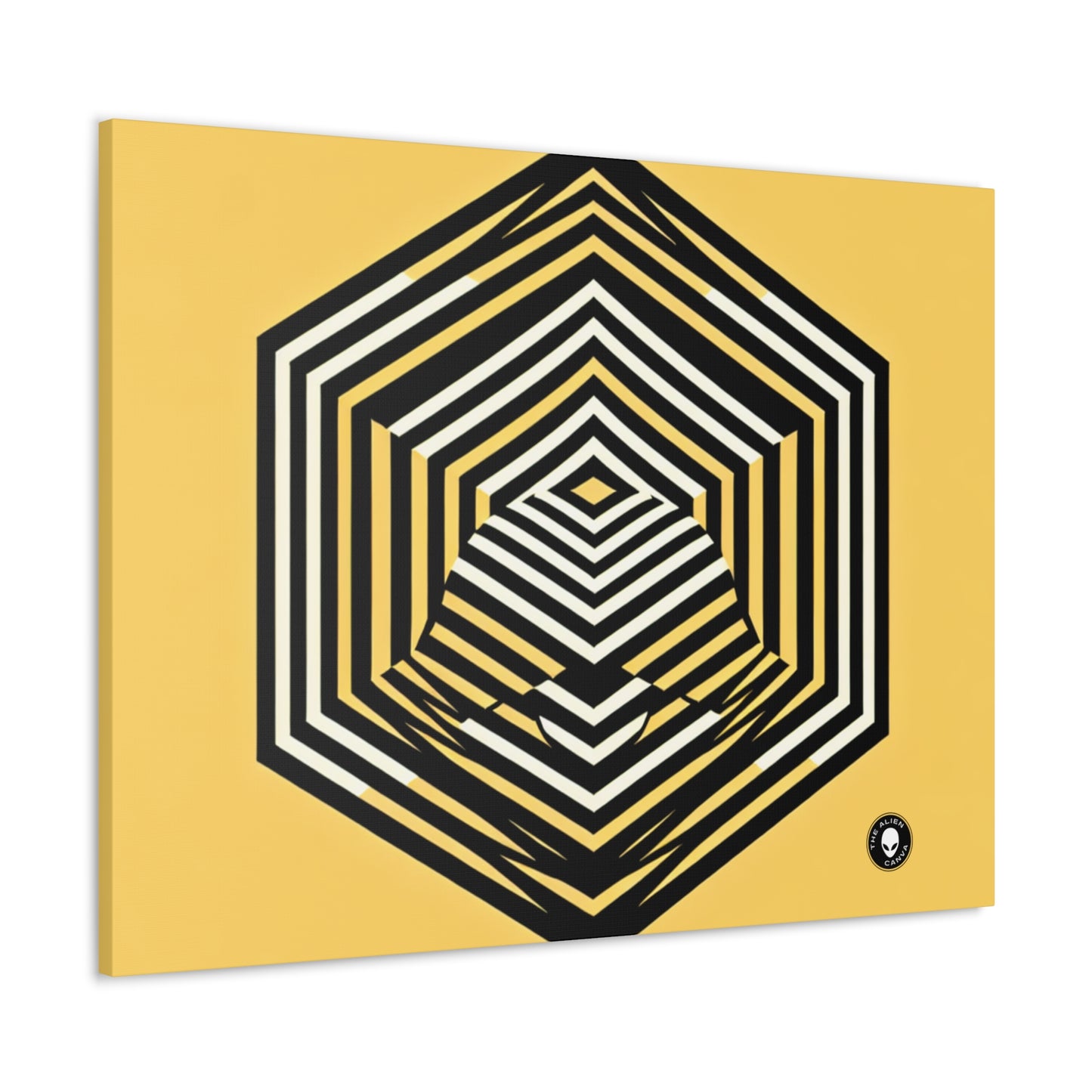 "Illusions dynamiques : Exploration de l'Op Art" - L'art optique Alien Canva (Op Art)