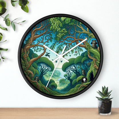 "Enchanted Woodland: Where Trees Dance and Creatures Roam" - The Alien Wall Clock