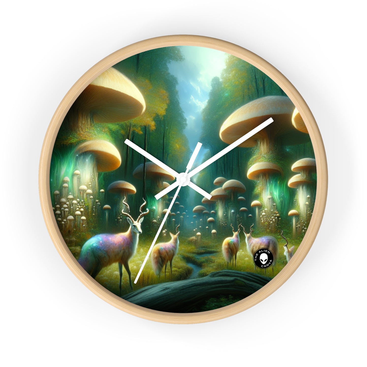 "Mystical Mushroom Grove" - The Alien Wall Clock