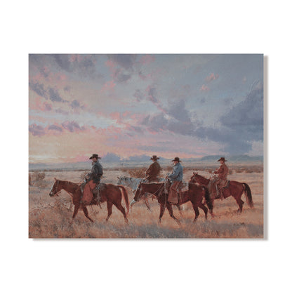 Home Fashion Vintage Cowboy Portrait Oil On Canvas Poster