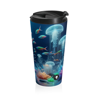 « Neon Dreams : The Underwater Wonderland » – La tasse de voyage en acier inoxydable Alien