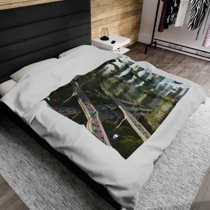 "Futuristic Utopia: Nature and Technology in Harmony" - The Alien Velveteen Plush Blanket