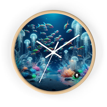 "Neon Dreams: The Underwater Wonderland" - The Alien Wall Clock