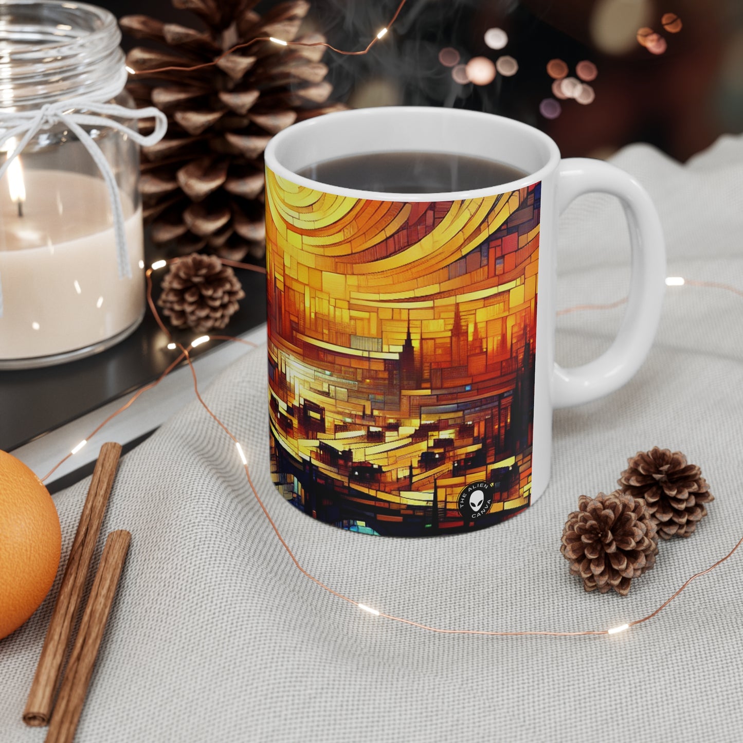 "Un monde au-delà : un paysage de jeu fantastique épique" - La tasse en céramique Alien 11oz Art du jeu vidéo