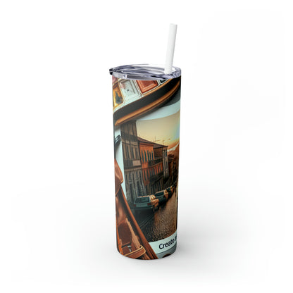 "Serenity in Brushstrokes: Immersive Realism in Nature's Tranquility" - The Alien Maars® Skinny Tumbler with Straw 20oz Realism