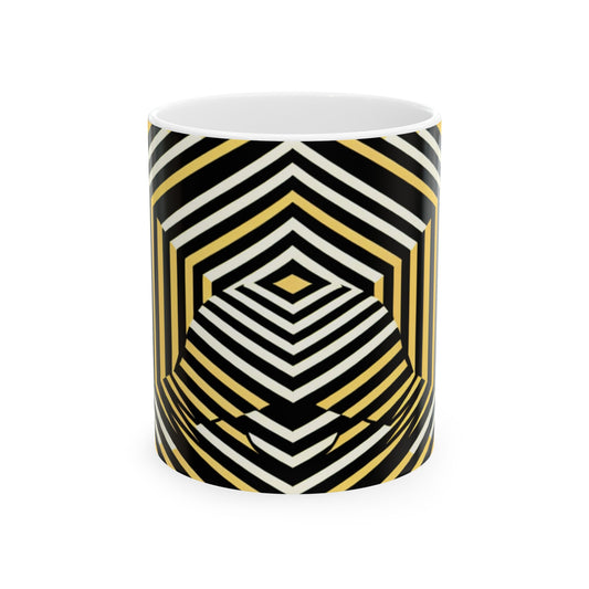 "Dynamic Illusions: Op Art Exploration" - The Alien Ceramic Mug 11oz Optical Art (Op Art)