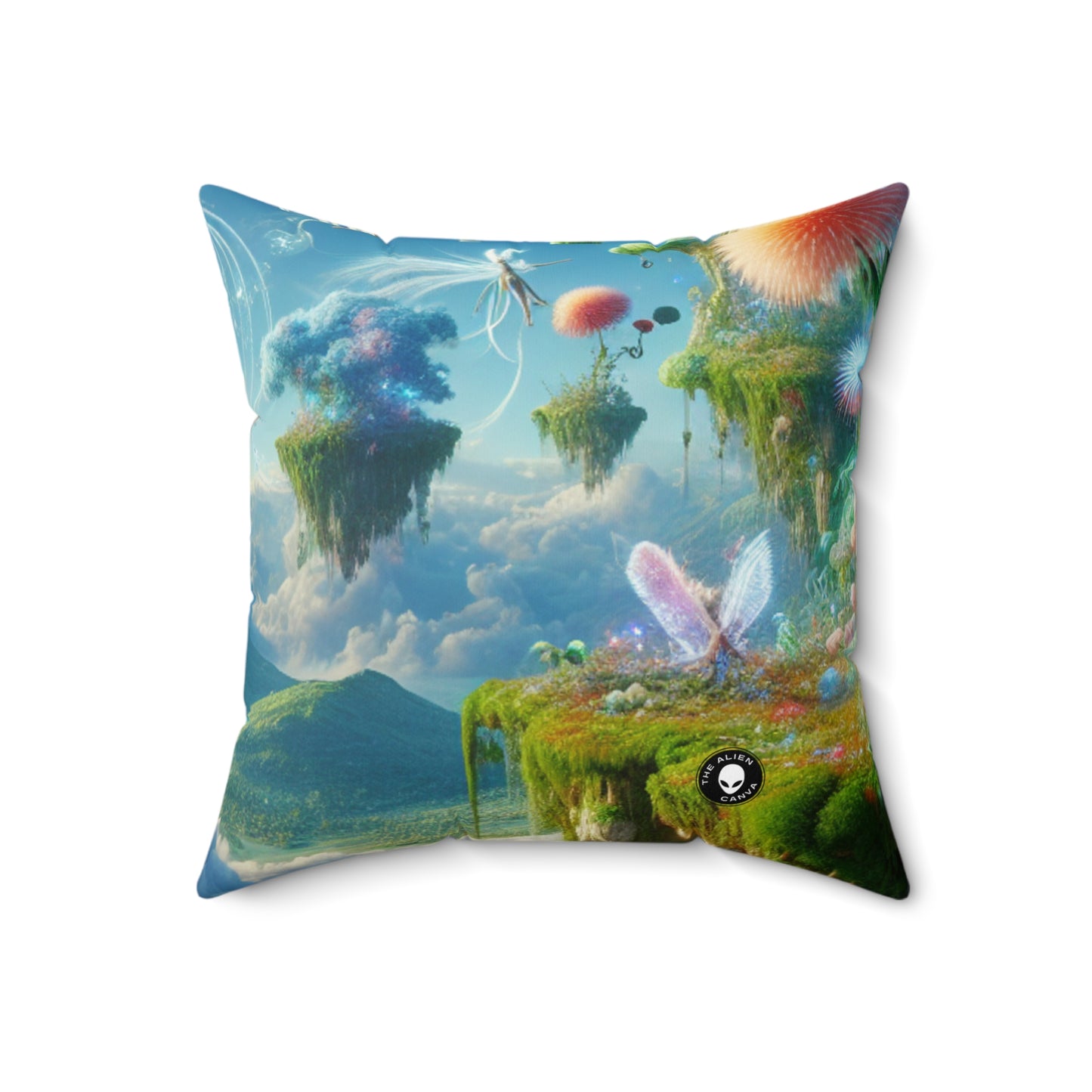 "Enchanted Sky Realms"- The Alien Spun Polyester Square Pillow