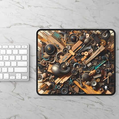 "L'harmonie de la nature : art d'assemblage avec des objets trouvés" - The Alien Gaming Mouse Pad Assemblage Art