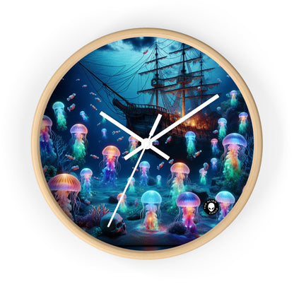 « Le paradis des méduses lumineuses : une aventure sous-marine de rêve » – L'horloge murale Alien