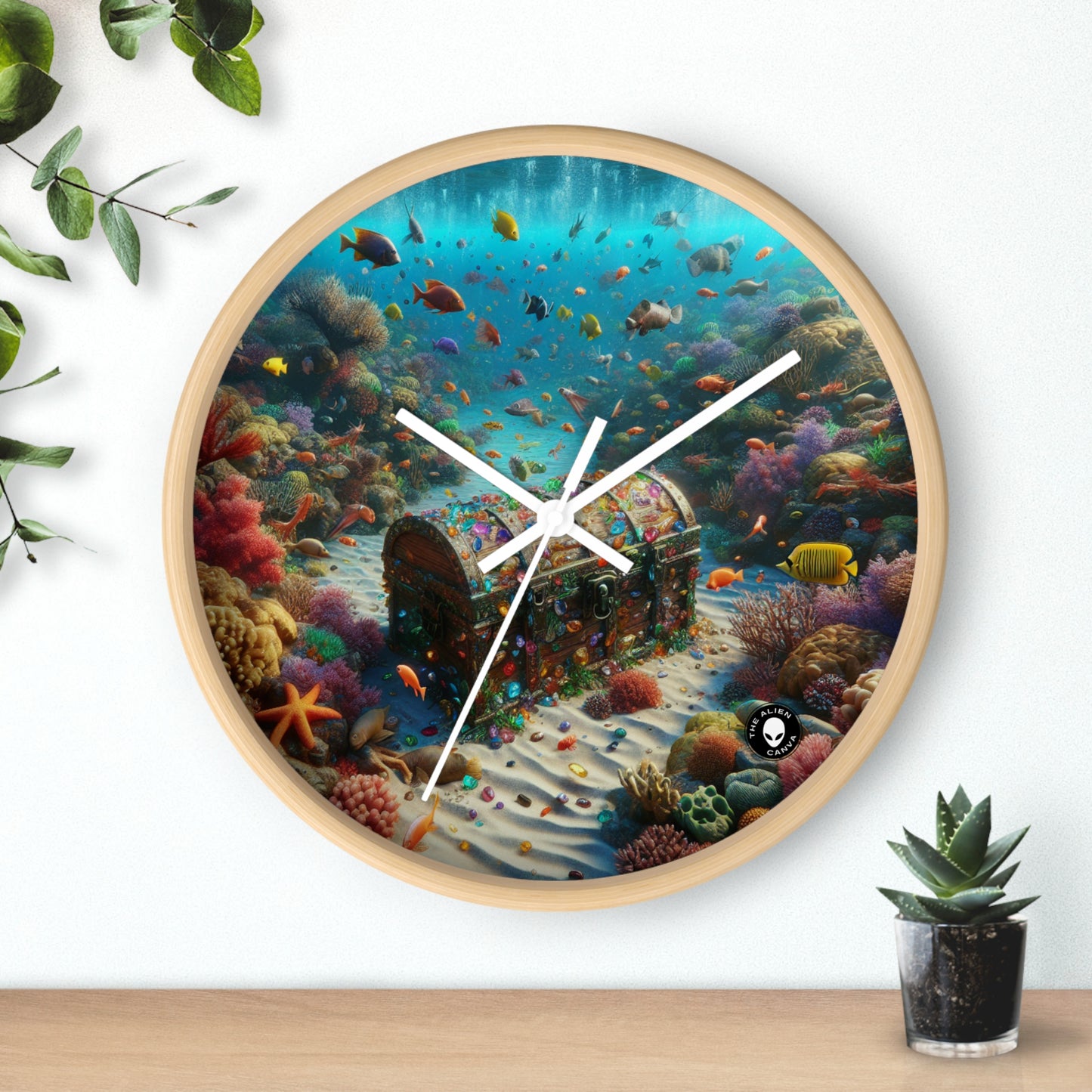 "Jeweled Depths: Discover the Hidden Treasure" - The Alien Wall Clock