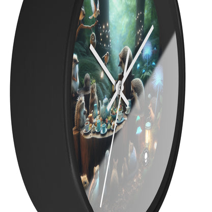 "Enchanted Tea Time: A Magical Forest Gathering" - The Alien Wall Clock