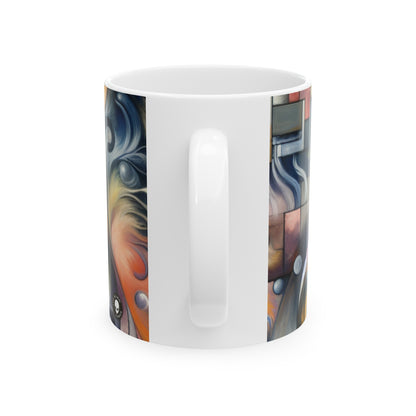 "Everyday Enchantment: A Surreal World in Motion" - The Alien Ceramic Mug 11oz Surrealist Automatism