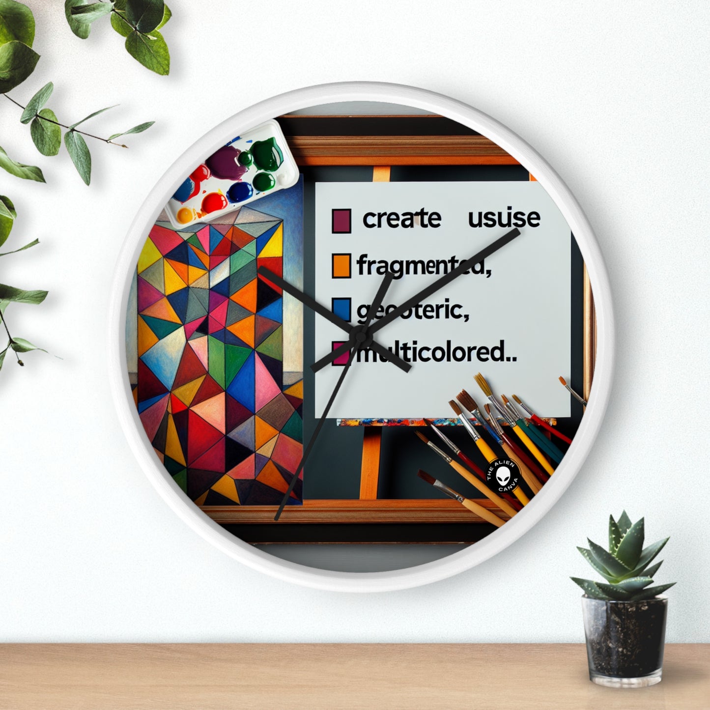 "Futuristic Metropolis: A Synthetic Cubism Cityscape" - The Alien Wall Clock Synthetic Cubism