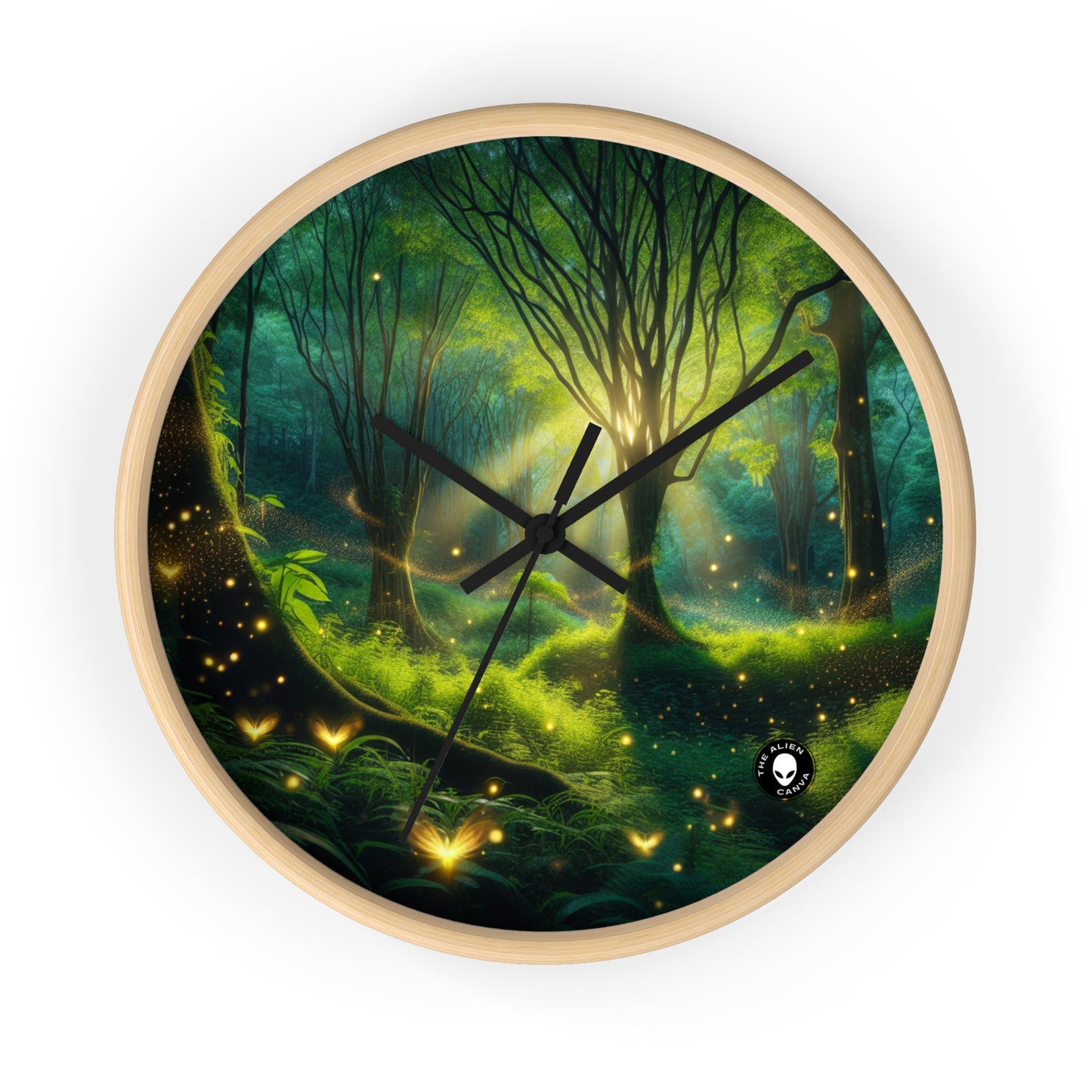 "Glowing Forest Magic" - The Alien Wall Clock