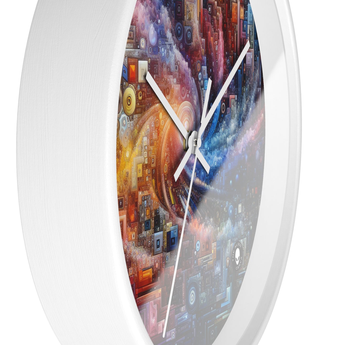 "Noches de ciudades futuristas: una metrópolis deslumbrante de innovación e imaginación" - The Alien Wall Clock Digital Art