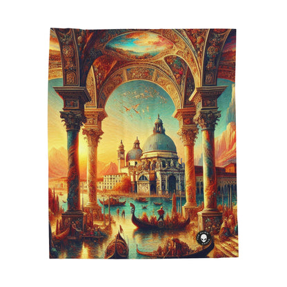 Venetian Dreams: A Fantastical Twist on the Famous Canals - The Alien Velveteen Plush Blanket Venetian School