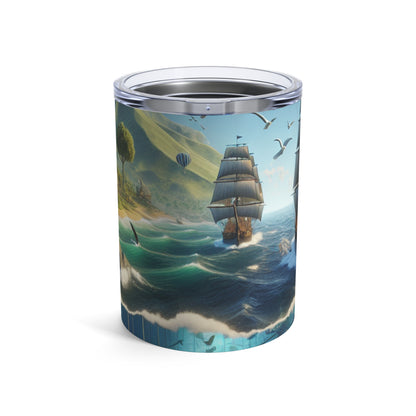 "Virtual Reality Odyssey: Una experiencia artística inmersiva en 3D" - The Alien Tumbler 10oz Virtual Reality Art Style