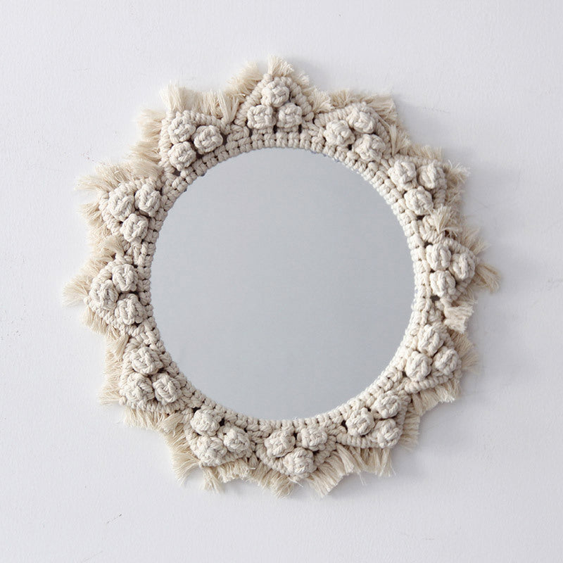 Tournesol. INS – miroir en forme de cœur pour fille scandinave, tapisserie faite à la main, anneau de miroir cosmétique, décoration de la maison