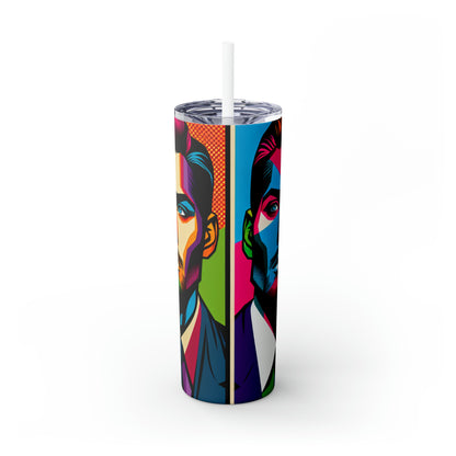 "Retrato de arte pop de celebridades" - Vaso delgado con pajita de Alien Maars® de 20 oz estilo pop art