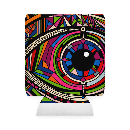 "Eye of the Illusionist". - The Alien Can Cooler Sleeve Op Art Style