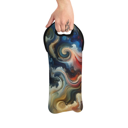 "Chaotic Balance: A Universe of Color" - The Alien Wine Tote Bag Abstract Art Style