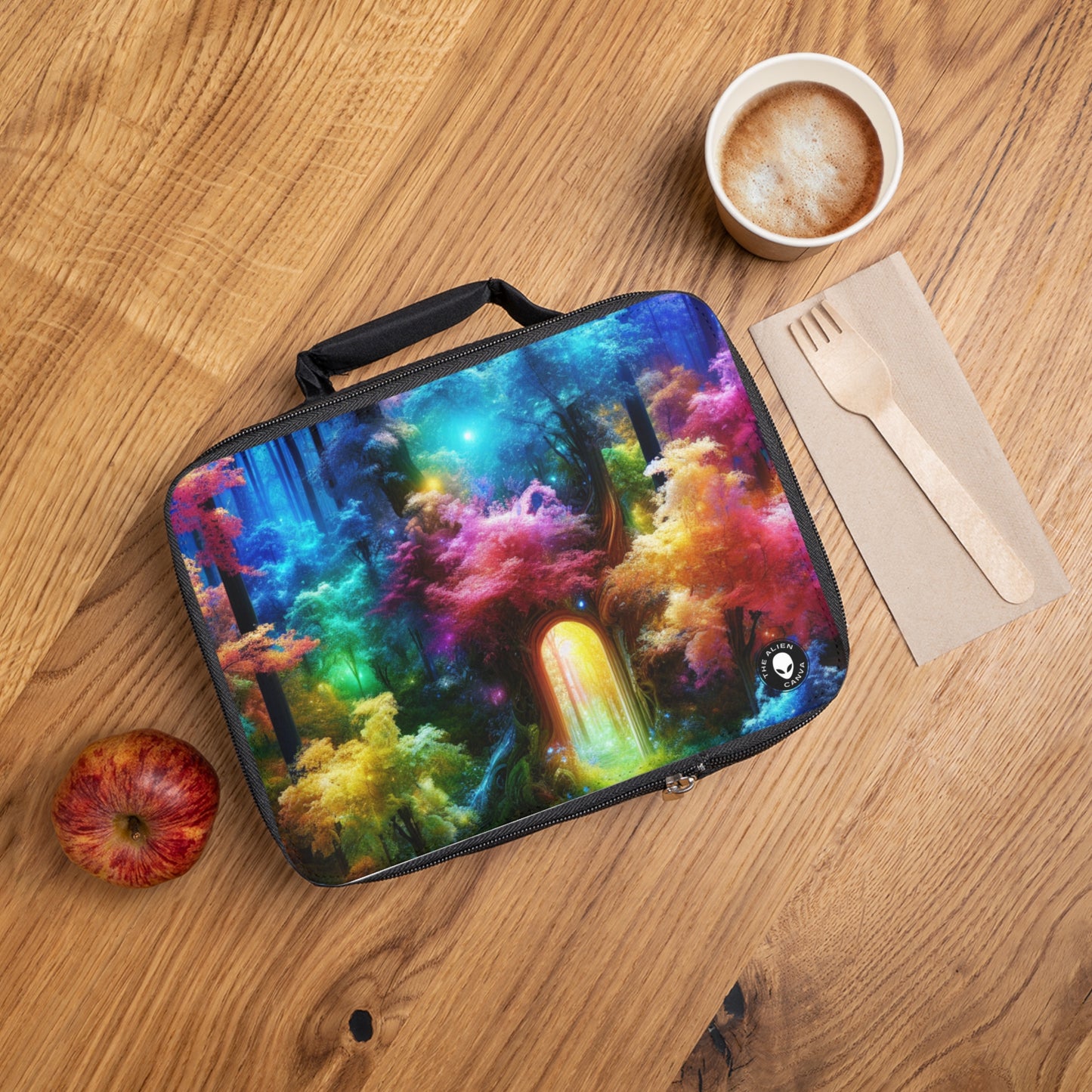 "Enchanted Rainbow Forest: Gateway to the Unseen Realm"- The Alien Lunch Bag