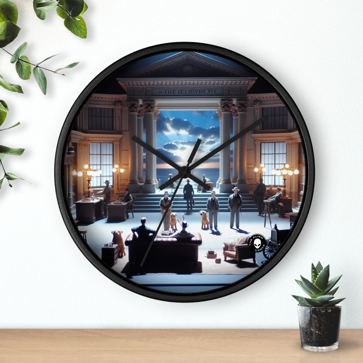 Title: "Ocean Symphony: A Photorealistic Ode to the Crashing Waves" - The Alien Wall Clock Photorealism