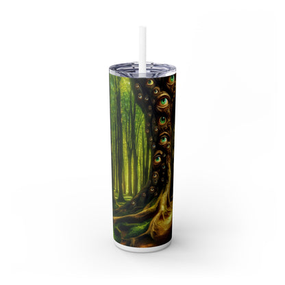 "El bosque vigilante: La puerta encantada" - Vaso estrecho con pajita de 20 oz de Alien Maars®