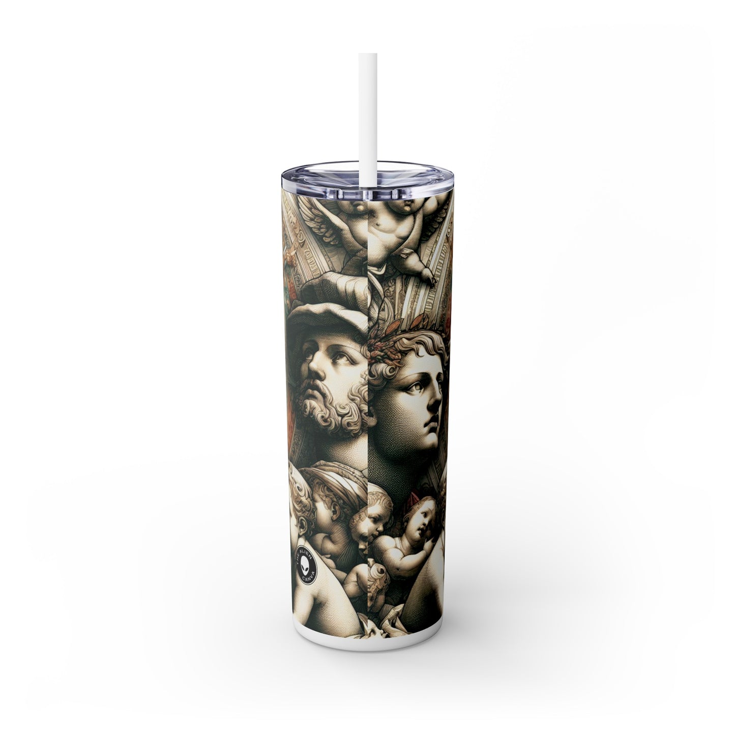 "Mystical Banquet: A Renaissance Fantasy" - The Alien Maars® Skinny Tumbler with Straw 20oz Renaissance