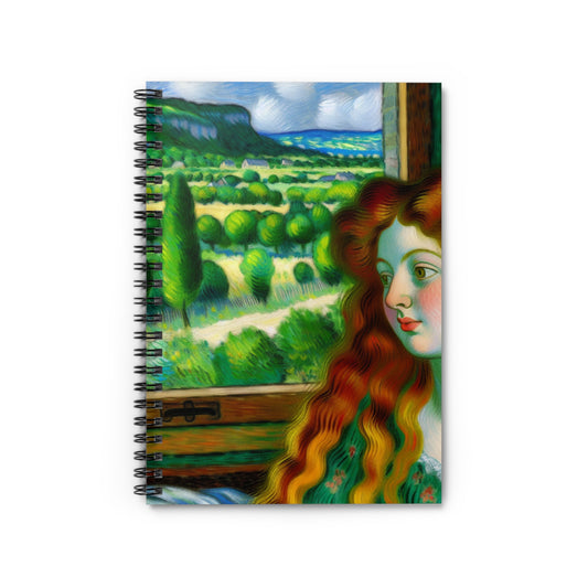 « French Countryside Escape » - The Alien Spiral Notebook (Ligne Lignée) Style Post-Impressionnisme
