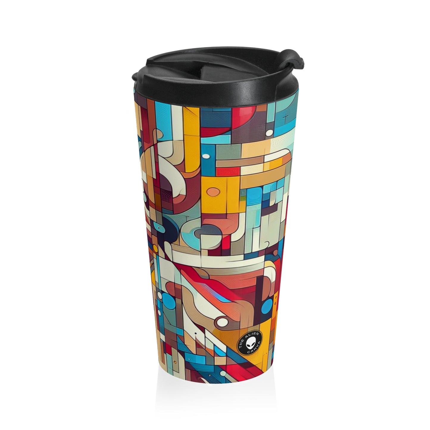 "Galactic Whirlwind: An Abstract Exploration of Cosmic Mysteries" - The Alien Stainless Steel Travel Mug Abstract Art