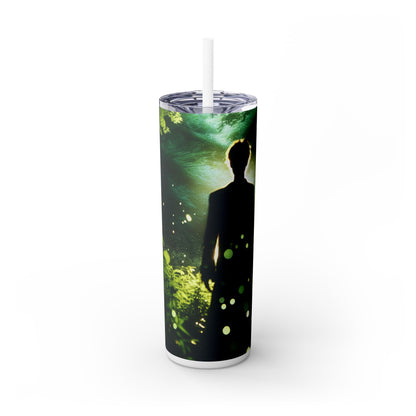 "Bosque de luciérnagas encantado" - Vaso delgado con pajita de 20 oz de Alien Maars®