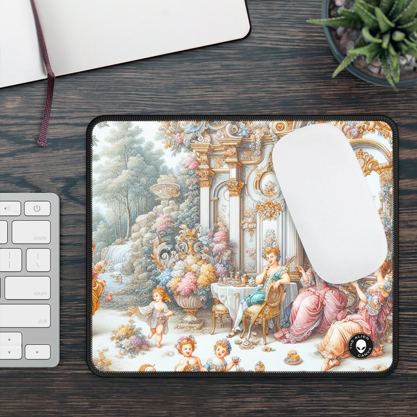 "A Garden of Rococo Delights: A Whimsical Extravaganza" - The Alien Gaming Mouse Pad Rococo