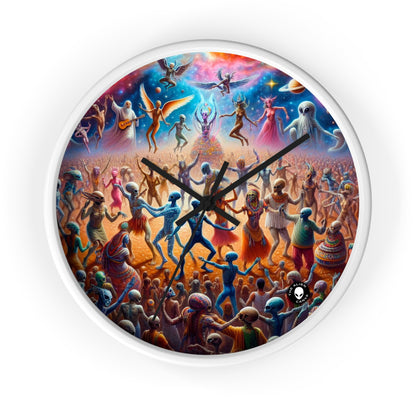 "Interstellar Rave: Embracing Cosmic Unity" - The Alien Wall Clock