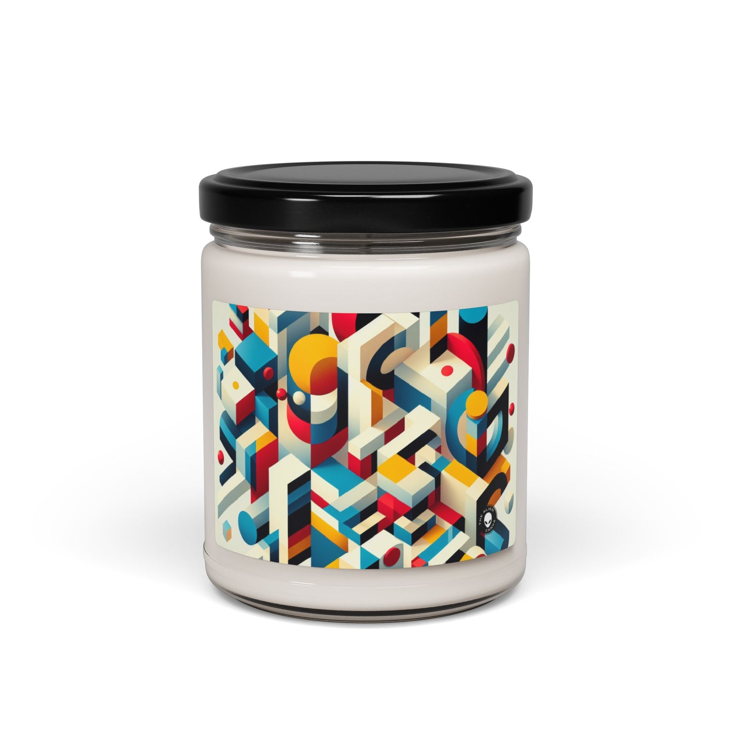 "Harmonious Balance: Geometric Abstract Art" - The Alien Scented Soy Candle 9oz Geometric Abstraction