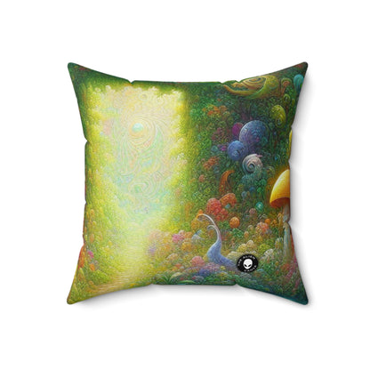 "Mystical Garden of Enchantment"- The Alien Spun Polyester Square Pillow