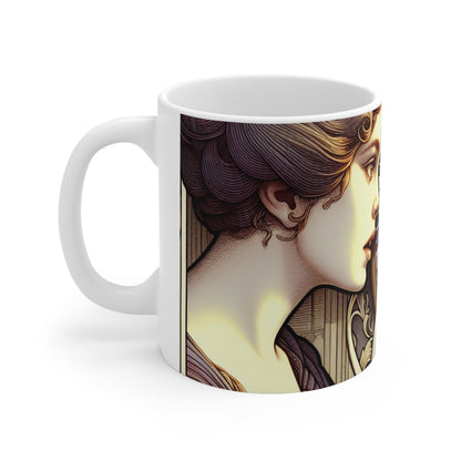 "Reflejo de la belleza" - Taza de cerámica The Alien 11oz Art Nouveau