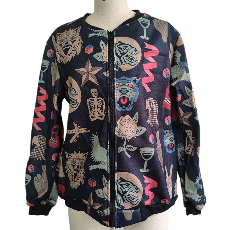 Slim Fit Printed Jacket Men's Spring Autumn Jacket