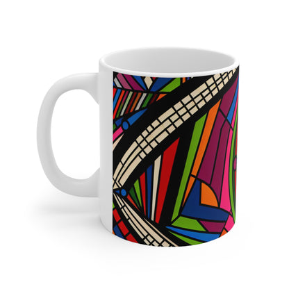 "Eye of the Illusionist". - The Alien Ceramic Mug 11oz Op Art Style