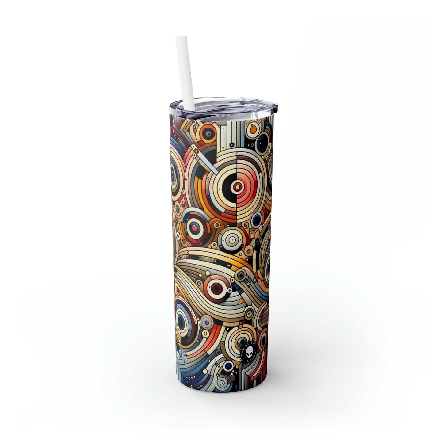 "Colors and Shapes: A Geometric Animation" - The Alien Maars® Skinny Tumbler with Straw 20oz Video Art