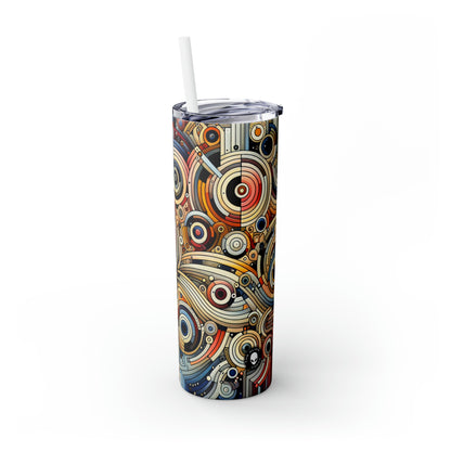 "Colors and Shapes: A Geometric Animation" - The Alien Maars® Skinny Tumbler with Straw 20oz Video Art