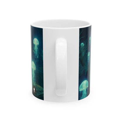 "Medusas resplandecientes en las profundidades" - Taza de cerámica The Alien 11oz