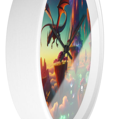 "El vuelo del dragón en el reino fantástico" - El reloj de pared alienígena