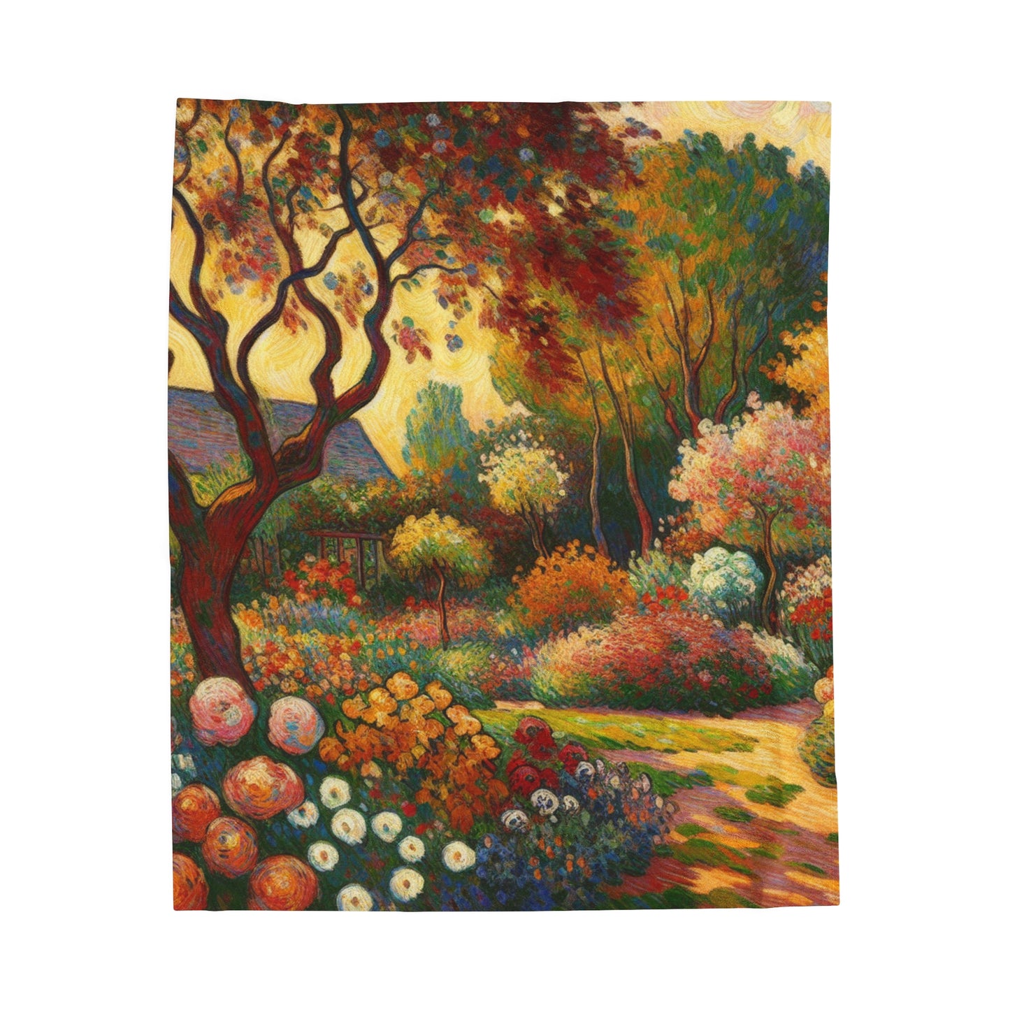 "Fauvist Garden Oasis" - The Alien Velveteen Plush Blanket Fauvism Style