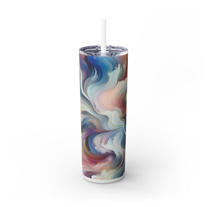 « Harmonie dans la nature : une abstraction lyrique » - The Alien Maars® Skinny Tumbler avec paille 20oz Abstraction lyrique